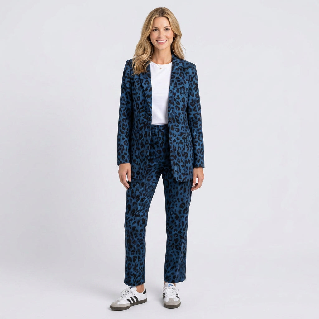 Suit Set – Animal Print Blazer and Trouser Style