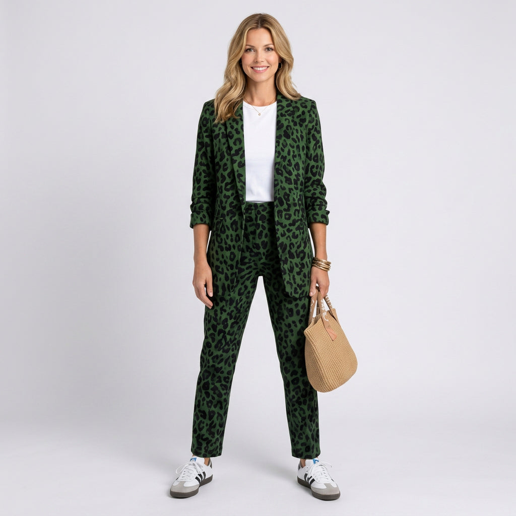Suit Set – Animal Print Blazer and Trouser Style