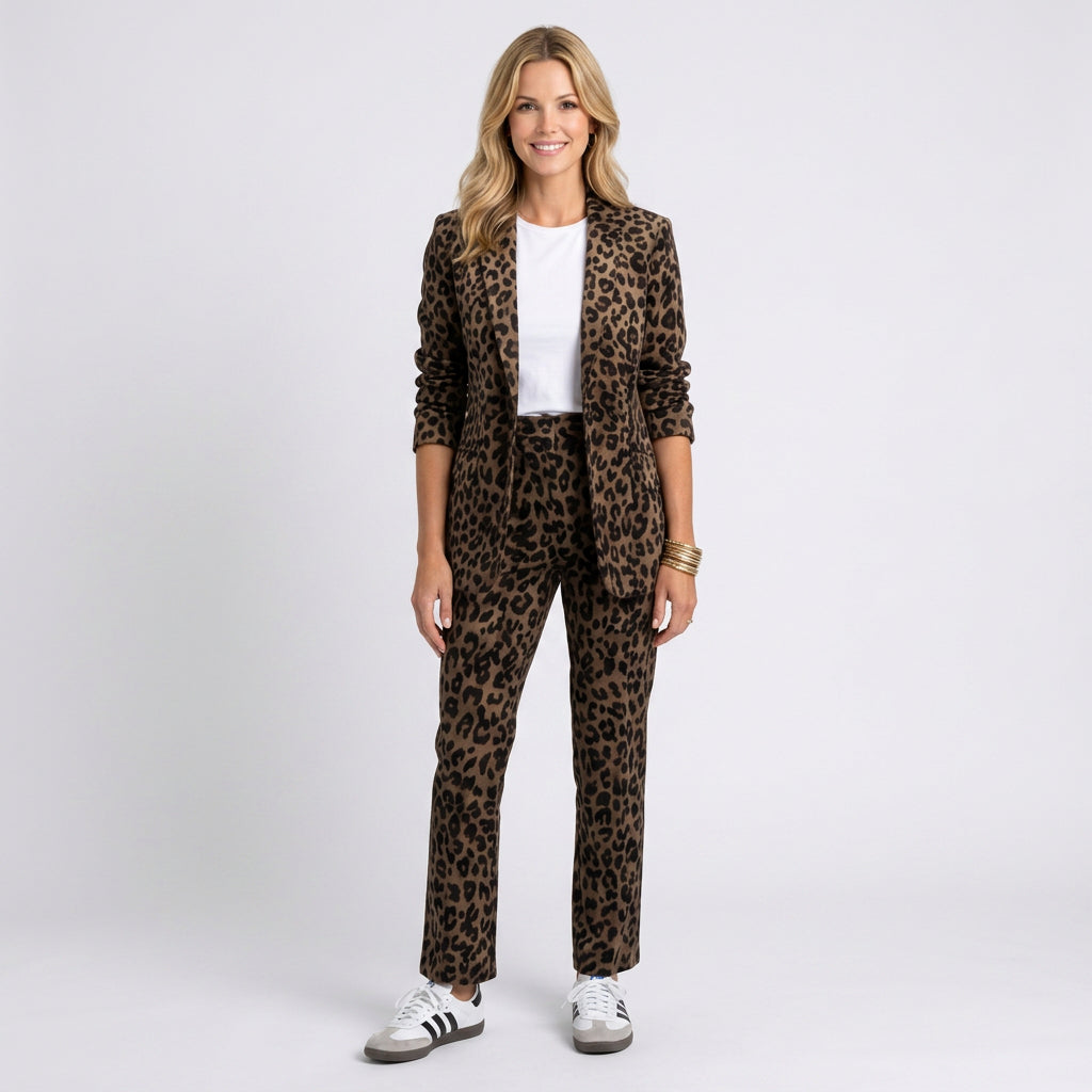 Suit Set – Animal Print Blazer and Trouser Style