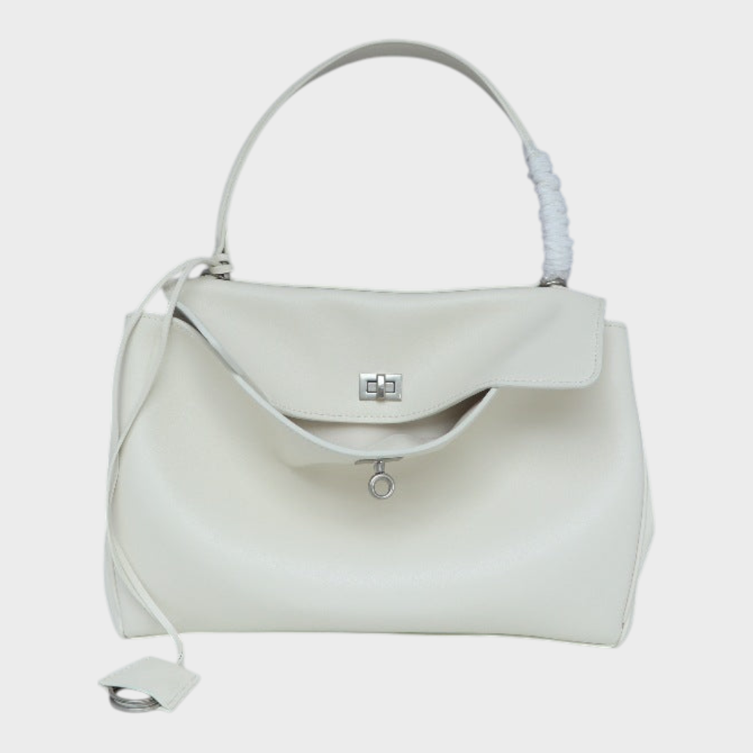 Sac à bandoulière pour femme, à rabat, poignée supérieure et fermoir à tourniquet