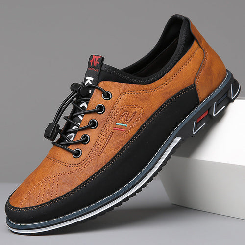 Unisex panelled lace-up sneaker with round toe and low sole