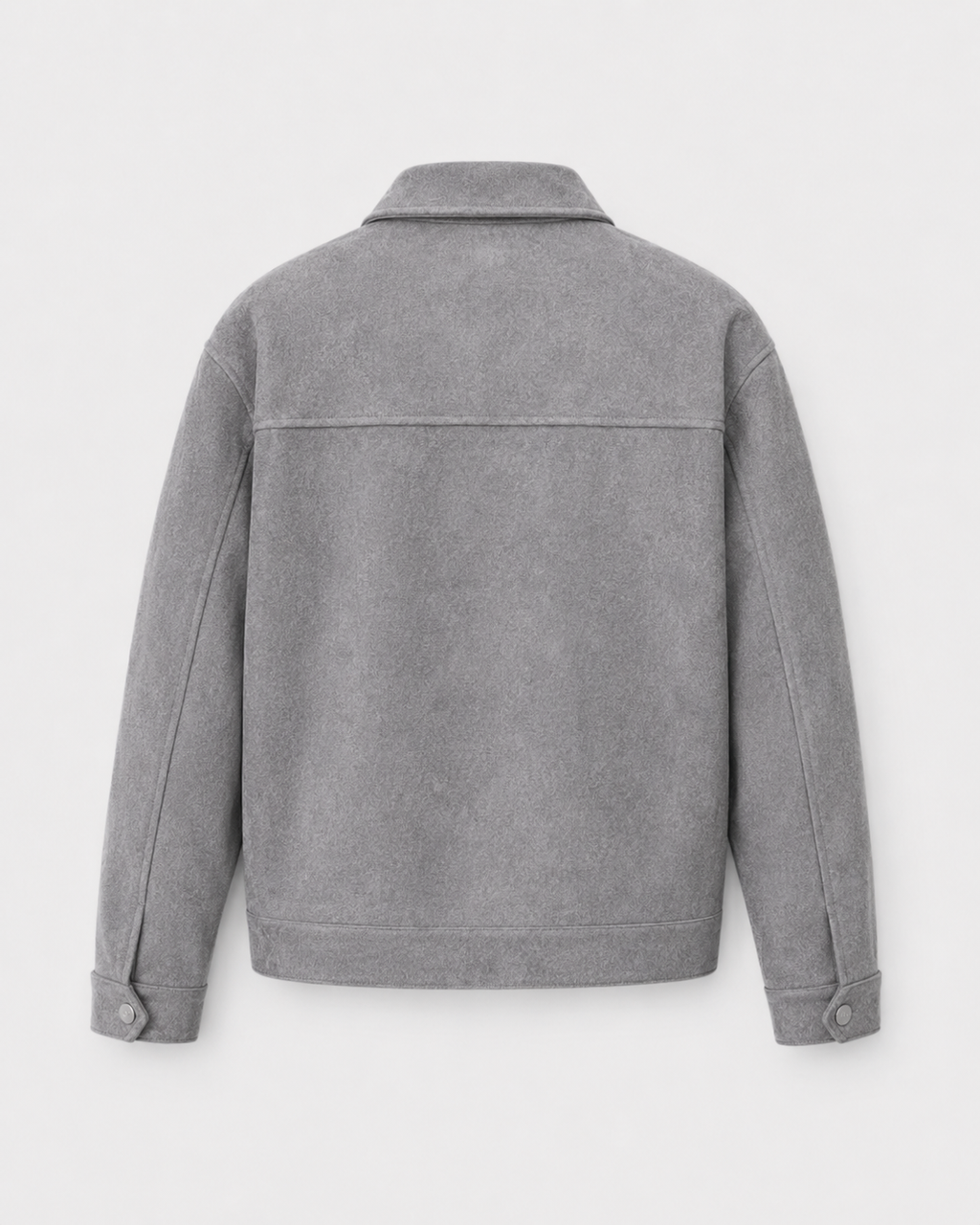 Men's textured collared zip jacket with flap pockets and long sleeves