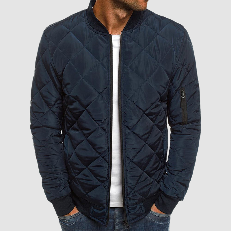 Men’s Diamond Quilted Lightweight Bomber Jacket
