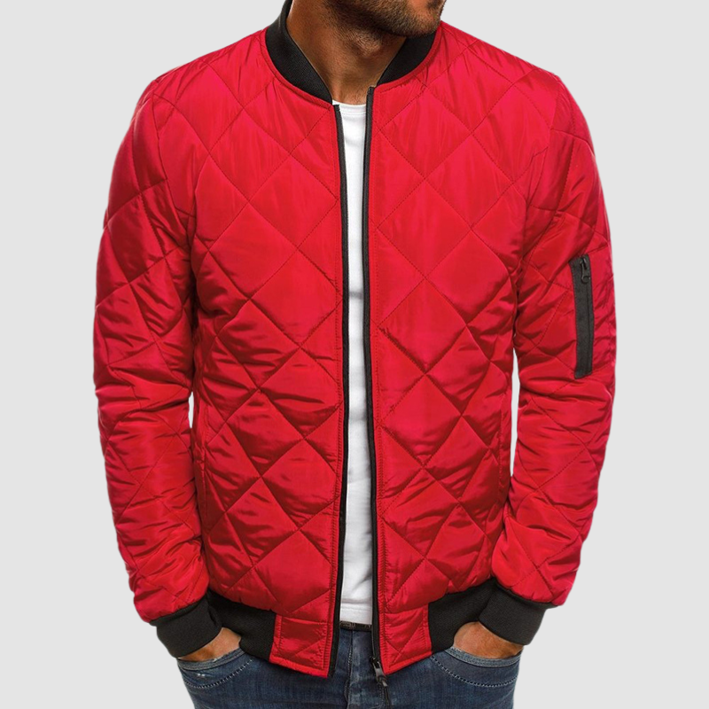 Men’s Diamond Quilted Lightweight Bomber Jacket