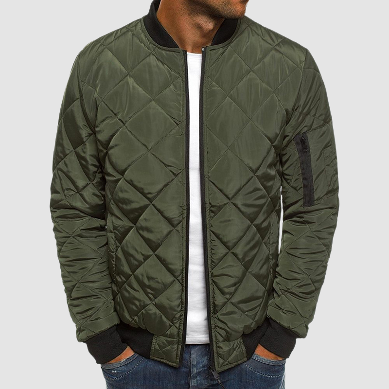 Men’s Diamond Quilted Lightweight Bomber Jacket