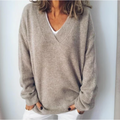 Women's Oversized V-Neck Soft Knit Jumper