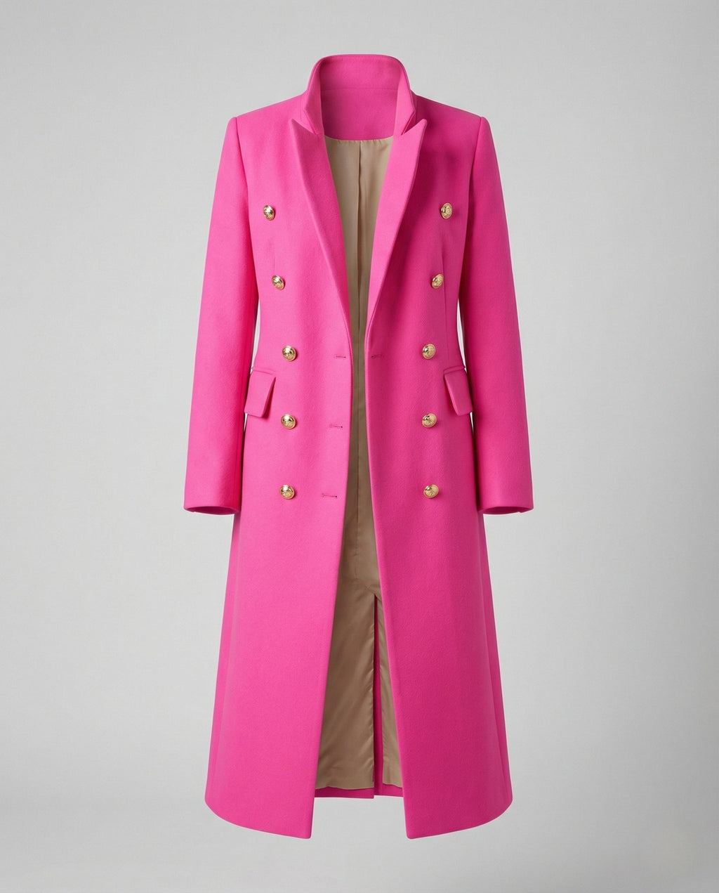 Women's Longline Double-Breasted Button Coat