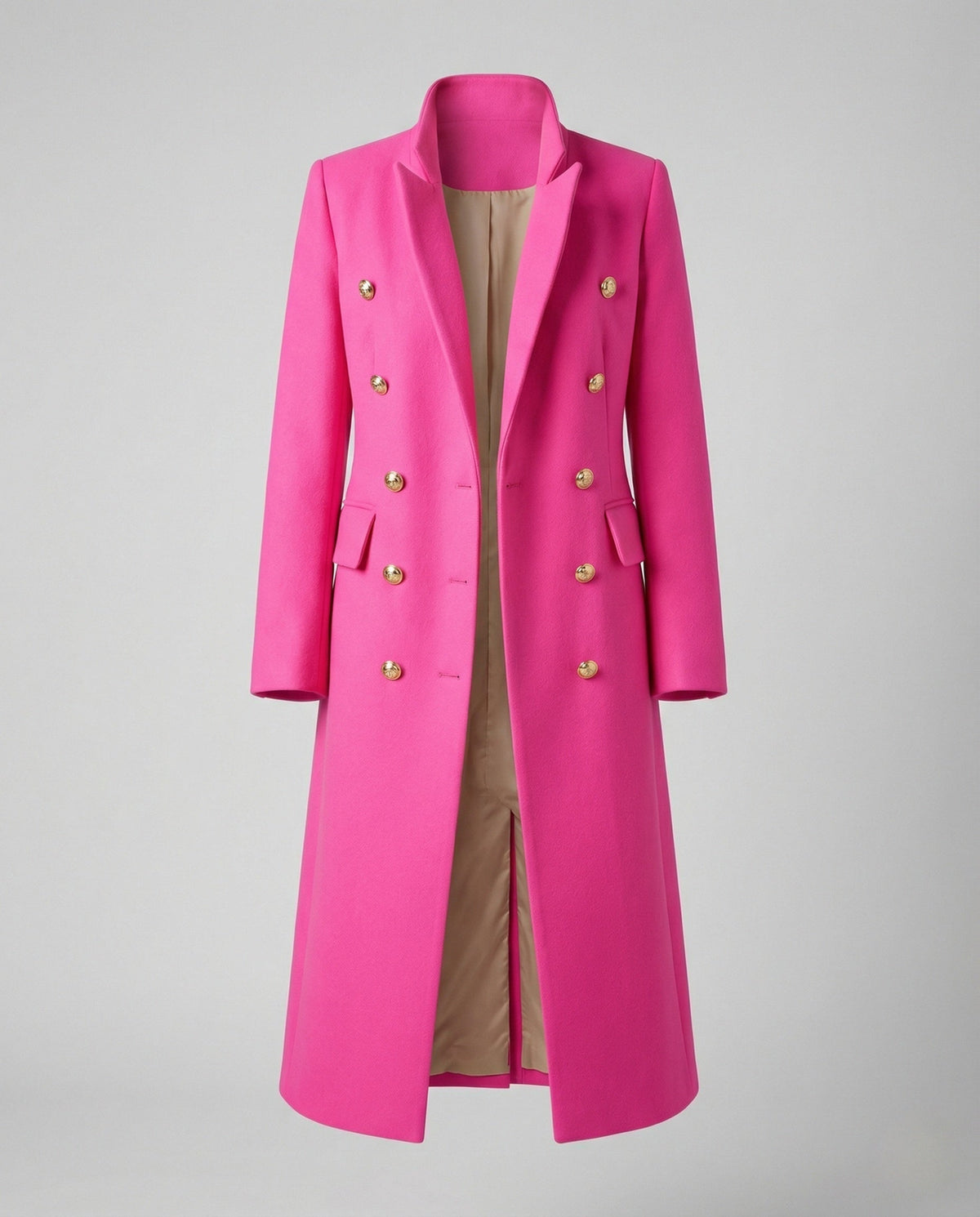 Women's Longline Double-Breasted Button Coat