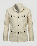 Men's Linen Blend Four-Pocket Safari Jacket