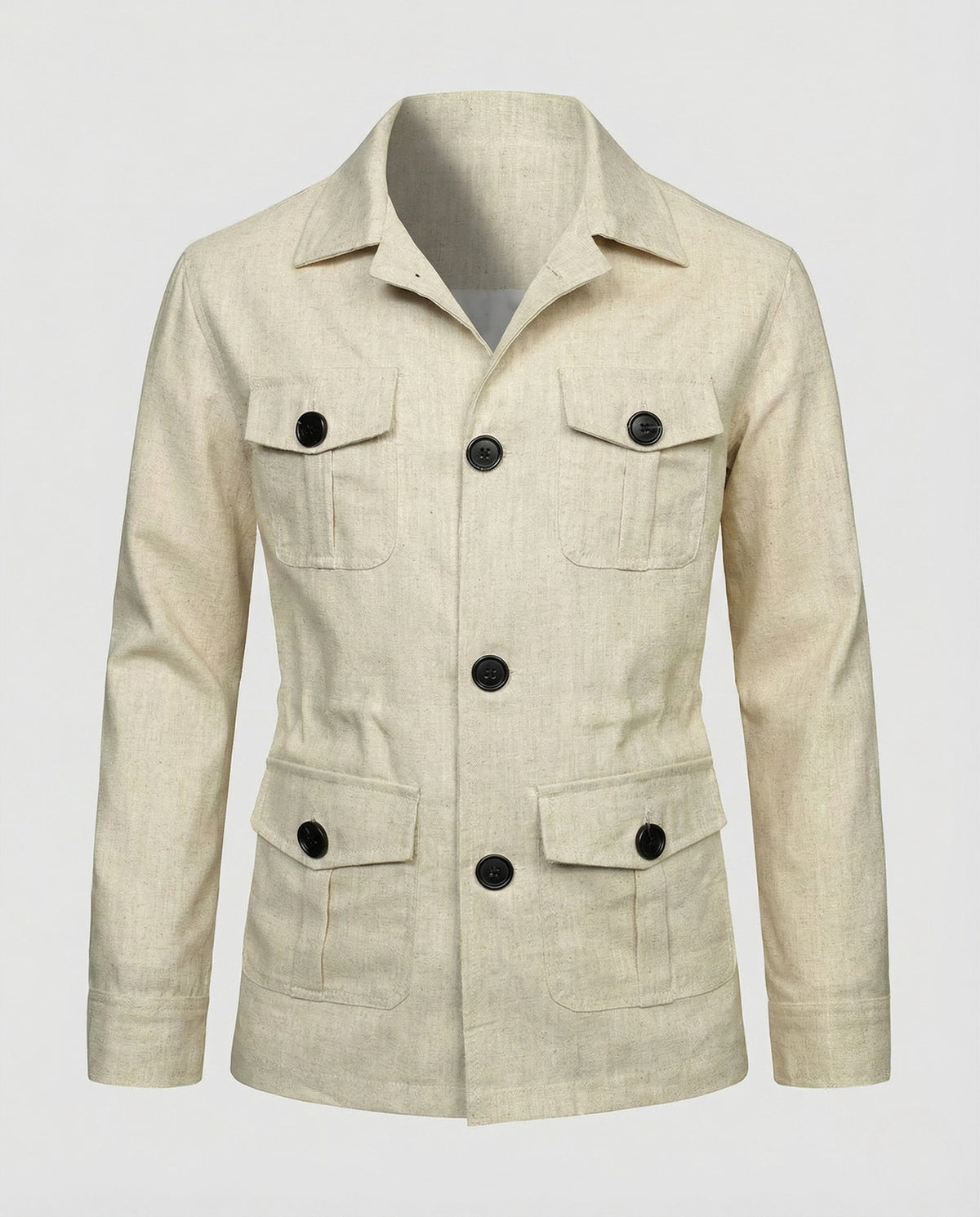 Men's Linen Blend Four-Pocket Safari Jacket