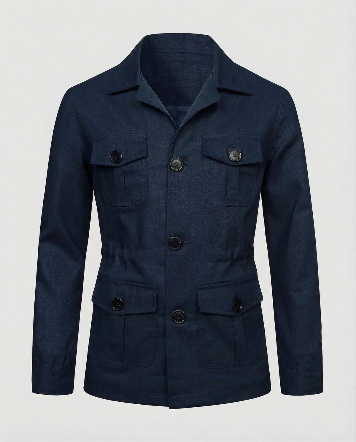 Veste safari pour homme en mélange de lin à quatre poches