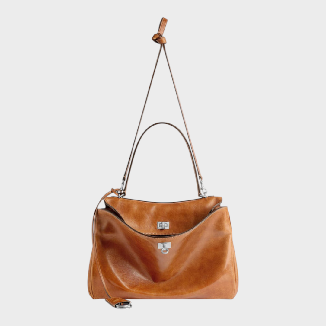 Sac à bandoulière pour femme, à rabat, poignée supérieure et fermoir à tourniquet