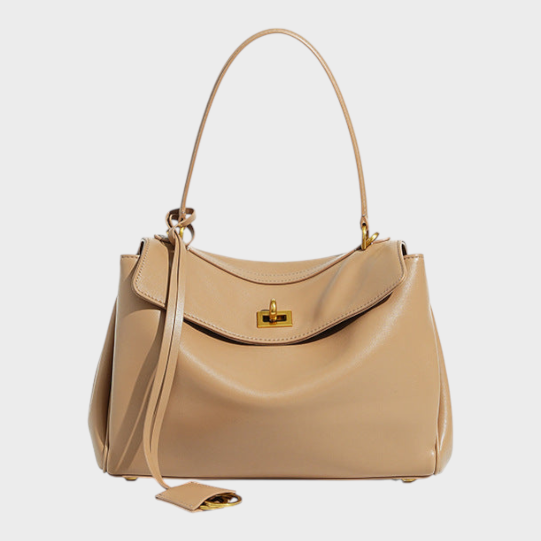Sac à bandoulière pour femme, à rabat, poignée supérieure et fermoir à tourniquet