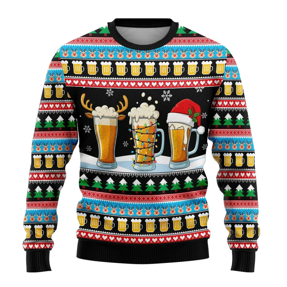 Men’s Funny Snowman Print Ugly Christmas Sweater