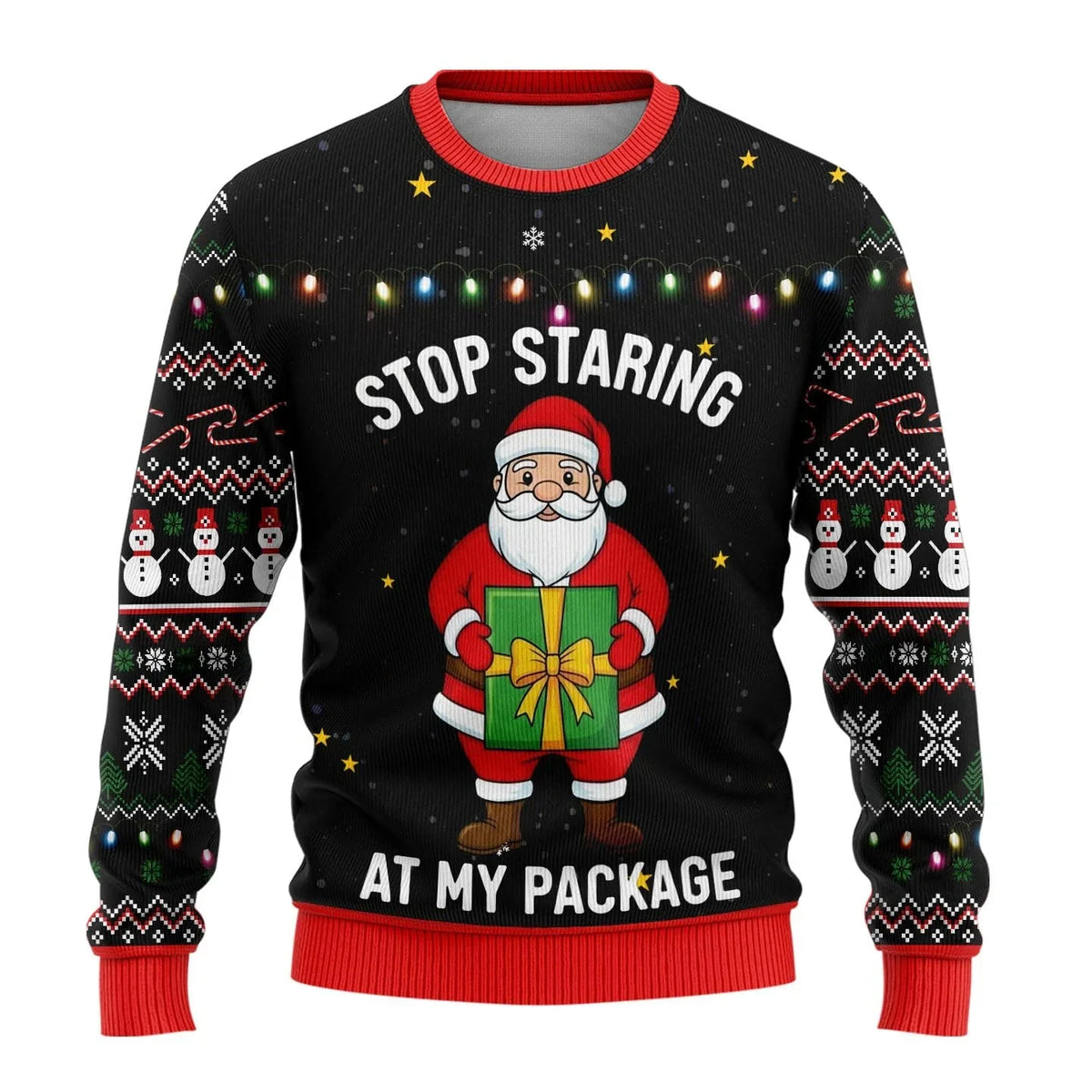 Men’s Funny Snowman Print Ugly Christmas Sweater
