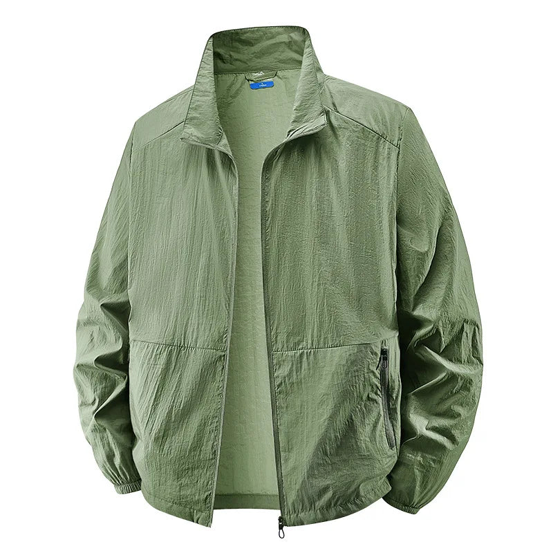 Veste légère pour homme à col montant et effet froissé