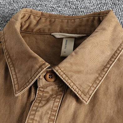 Surchemise utilitaire délavée pour homme avec poches plaquées