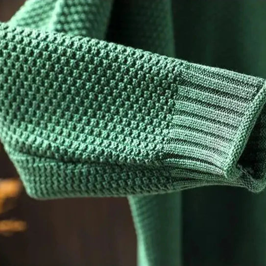 Women's Oversized Textured Knit Mock Neck Jumper