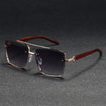 Square Rimless Sunglasses with Double Bridge