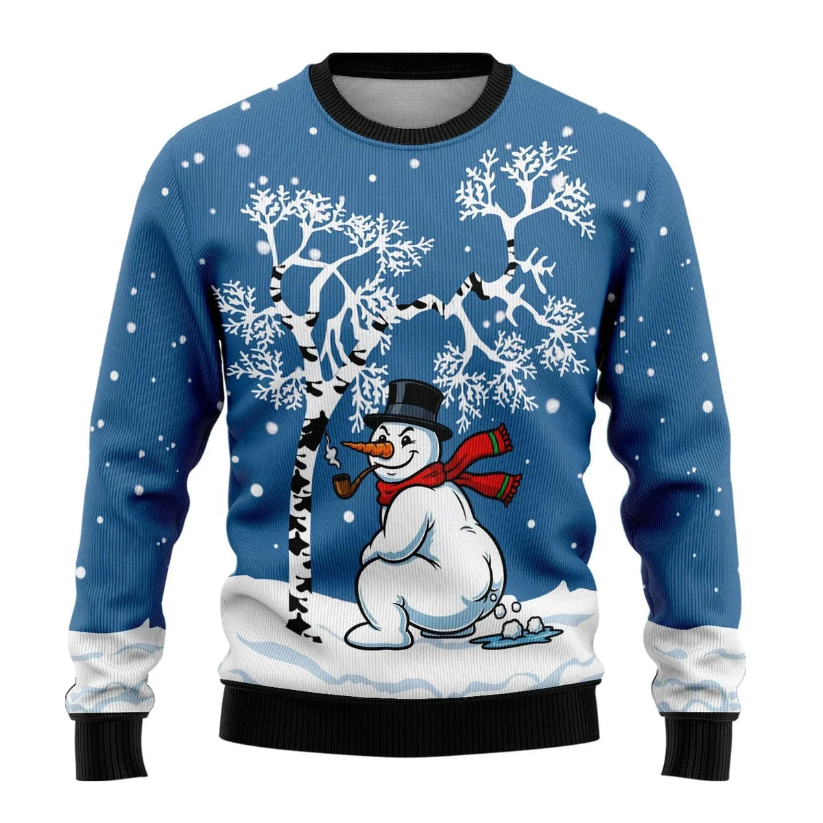 Men’s Funny Snowman Print Ugly Christmas Sweater