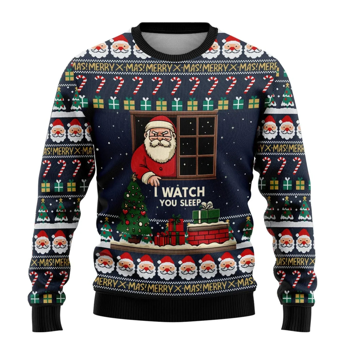 Men’s Funny Snowman Print Ugly Christmas Sweater