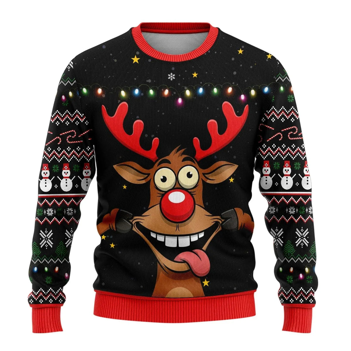 Men’s Funny Snowman Print Ugly Christmas Sweater