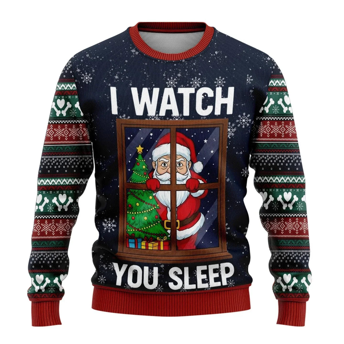 Men’s Funny Snowman Print Ugly Christmas Sweater