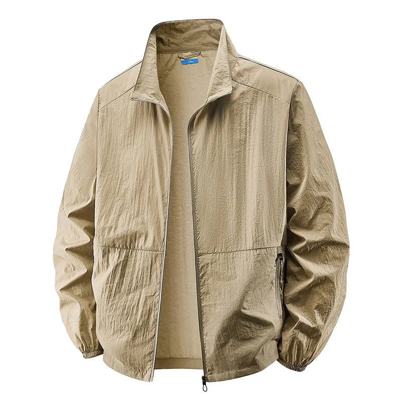 Veste légère pour homme à col montant et effet froissé