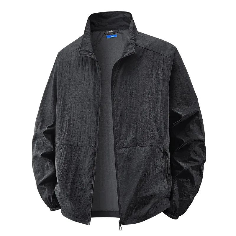 Veste légère pour homme à col montant et effet froissé