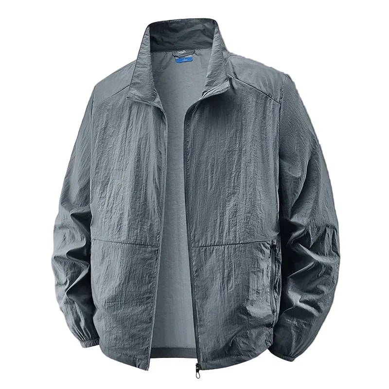 Veste légère pour homme à col montant et effet froissé