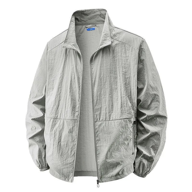 Veste légère pour homme à col montant et effet froissé