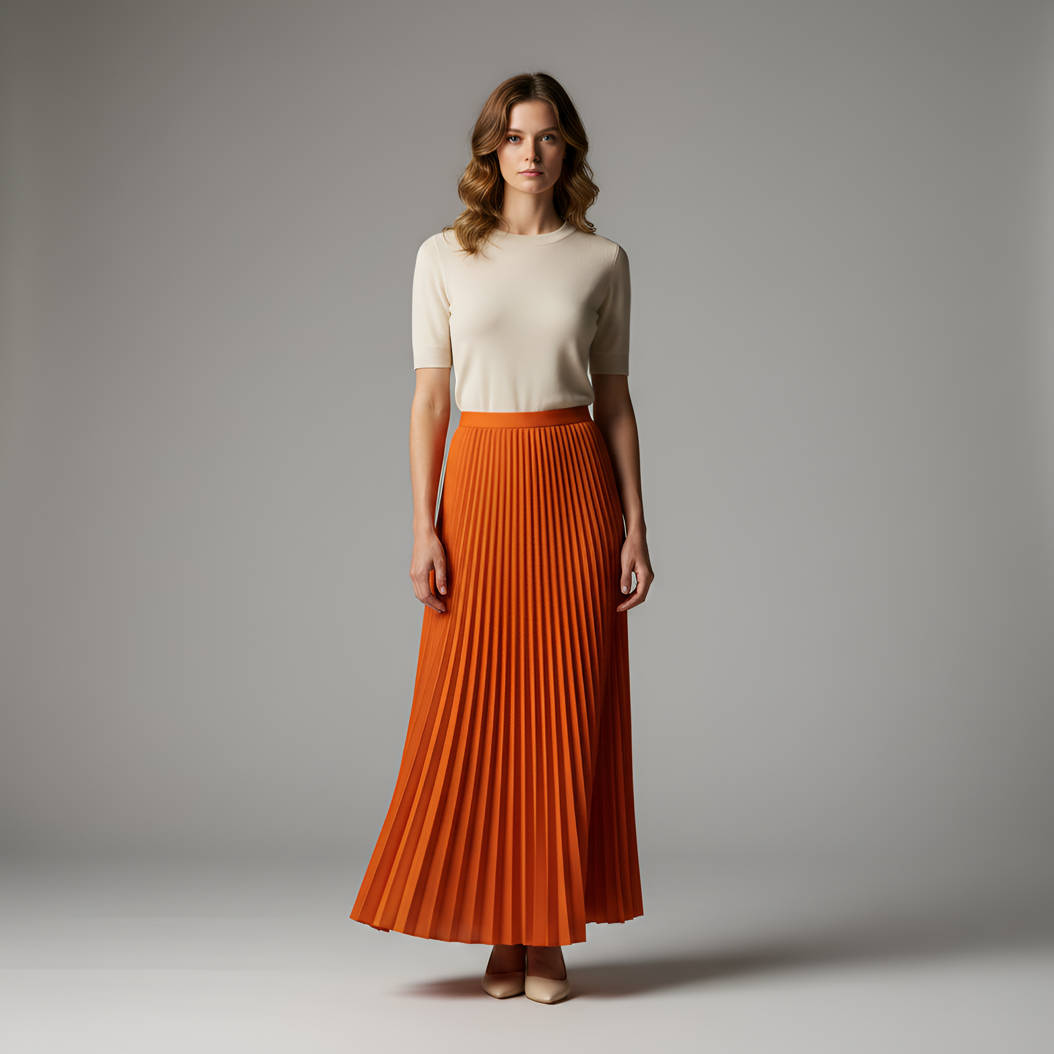 Olivia - Orange Skirt