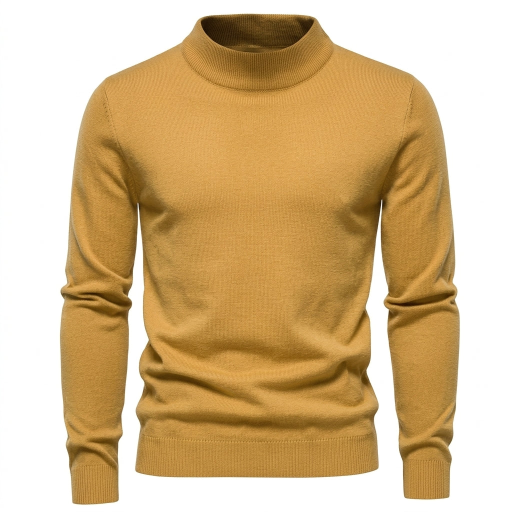 Men’s Slim Fit Fine Knit Mock Neck Sweater