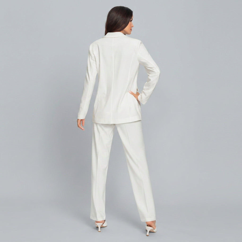 Tailored Blazer Co-Ord Set – Single Button Wide Leg Style