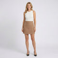 Women’s Mini Skirt Textured Pattern – Straight Fit Casual Skirt