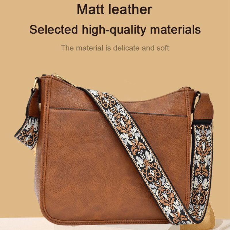 Crossbody Bag with Woven Jacquard Strap