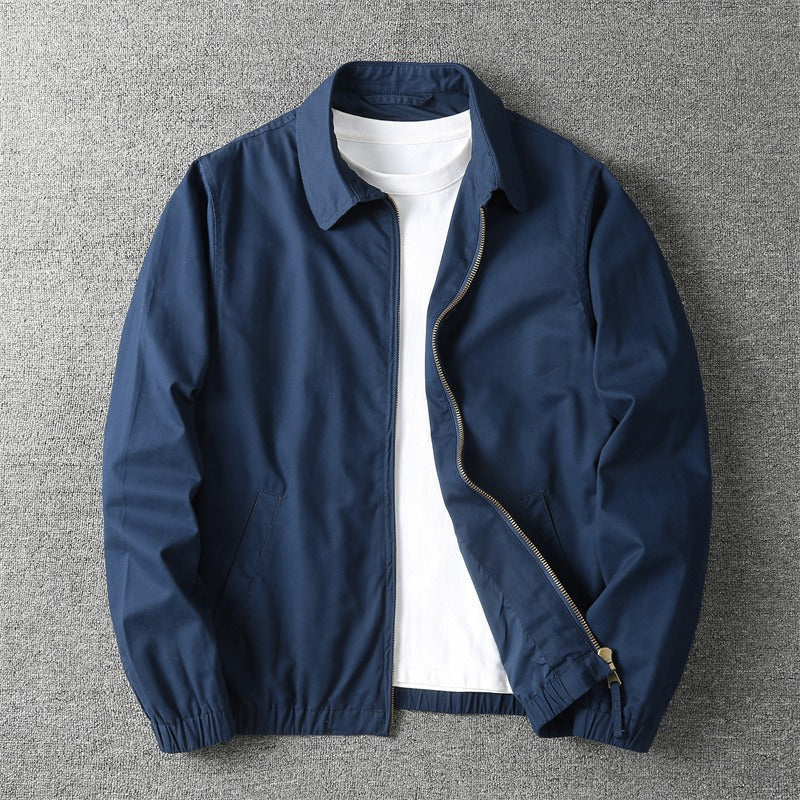 Men's Lightweight Cotton Zip-Up Bomber Jacket