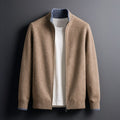Gilet cardigan en maille pour homme à col montant et fermeture zippée