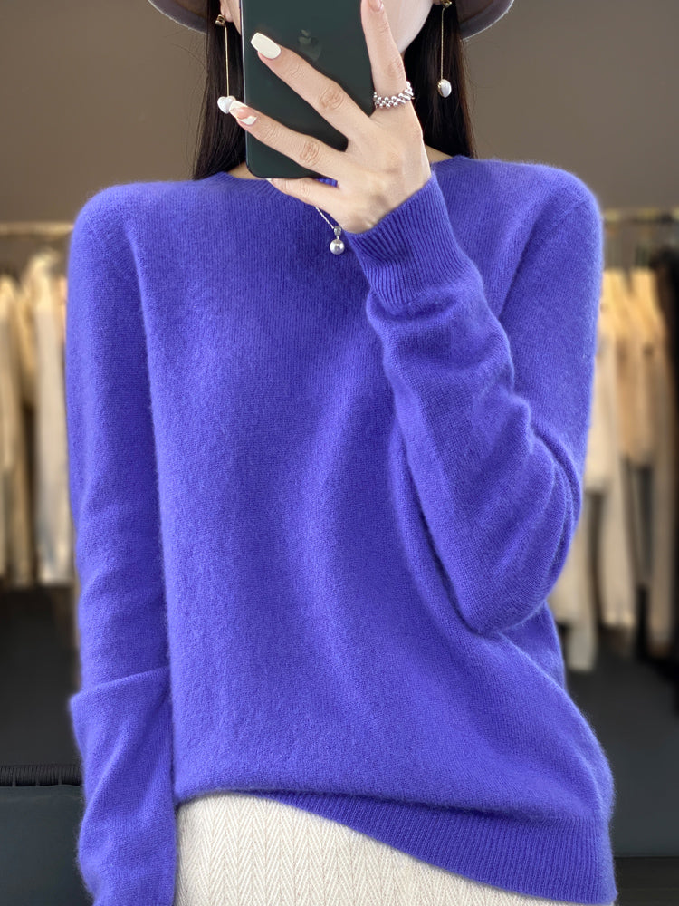 Women's Relaxed Crew Neck Soft Knit Pullover Sweater