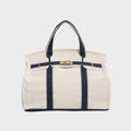 Women's Canvas Turn-Lock Top Handle Tote Bag