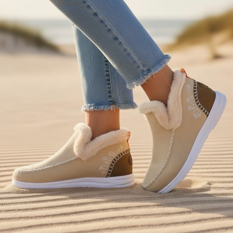 Women's Cosy Faux Fur Lined Slip-On Ankle Boots