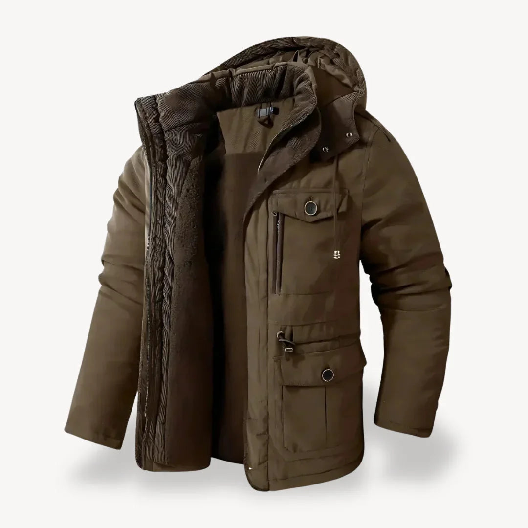 Men's Hooded Military Utility Parka Jacket