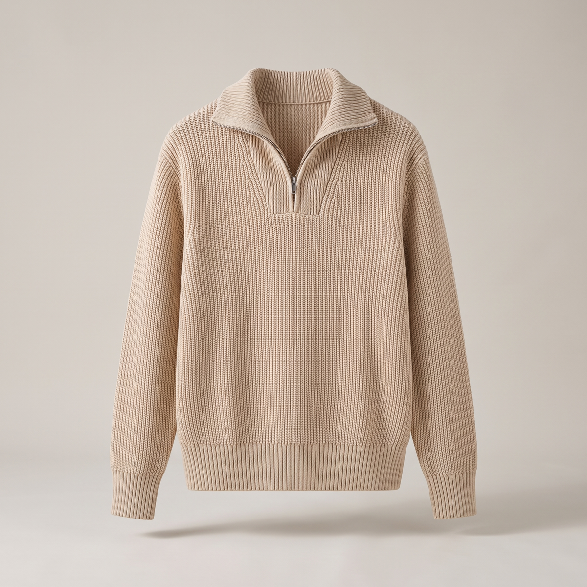 Men's Textured Quarter-Zip Knit Sweater