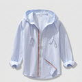 Chemise boutonnée à capuche pour homme en mélange de lin