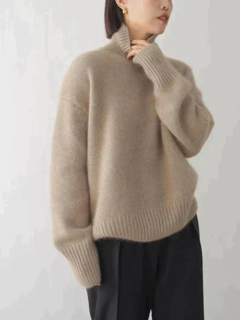 Women's Oversized Turtleneck Chunky Knit Sweater