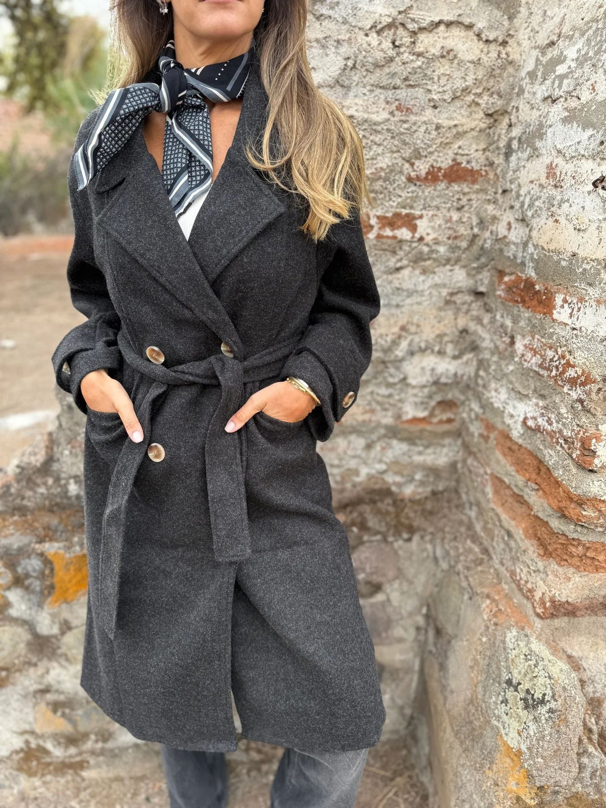 Women's Longline Double-Breasted Tailored Overcoat