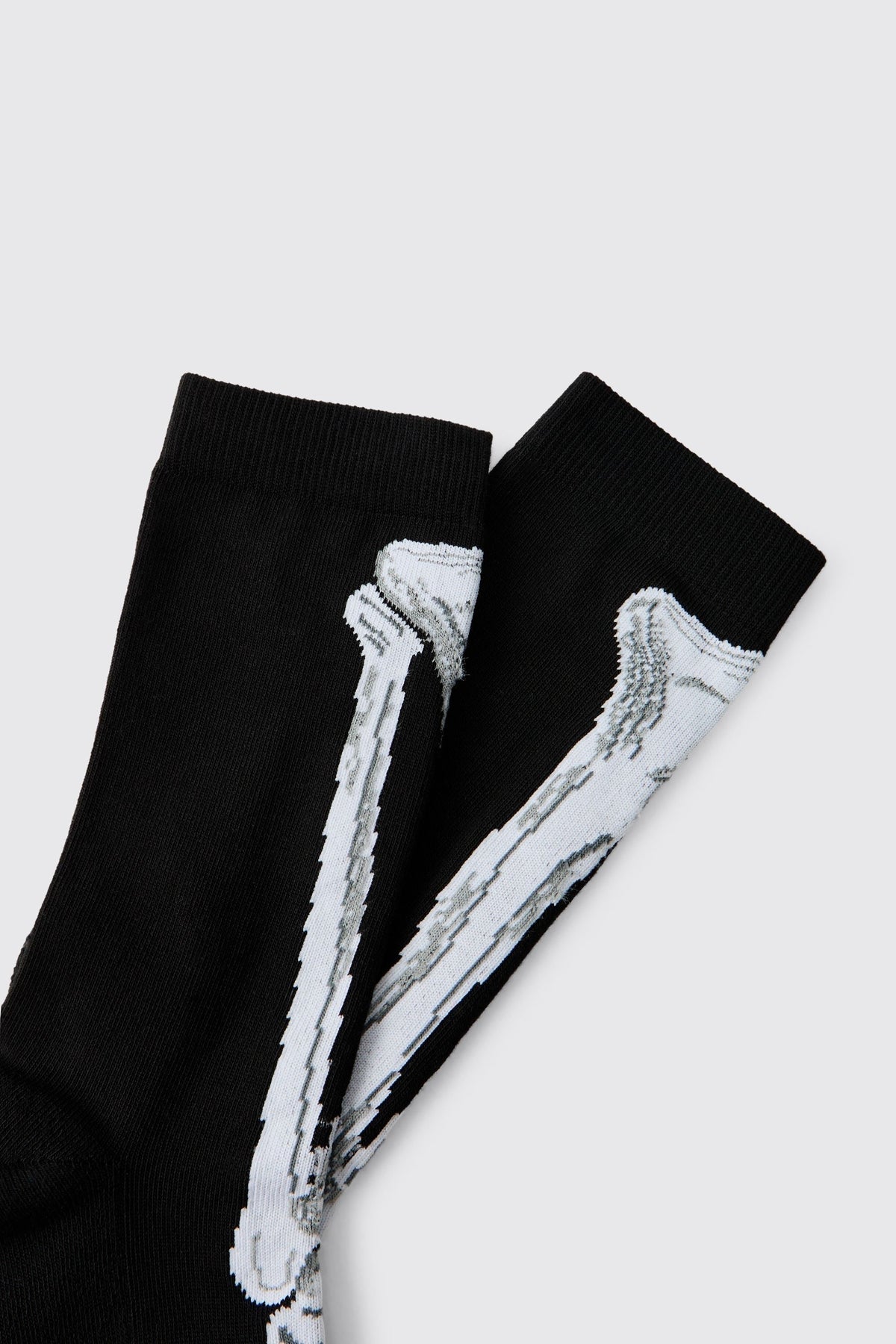Men's Halloween Skeleton Bone Print Crew Socks
