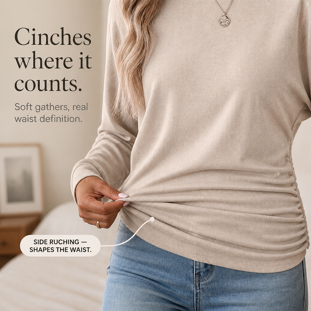 Women's Soft Brushed Dolman Sleeve Tunic Top