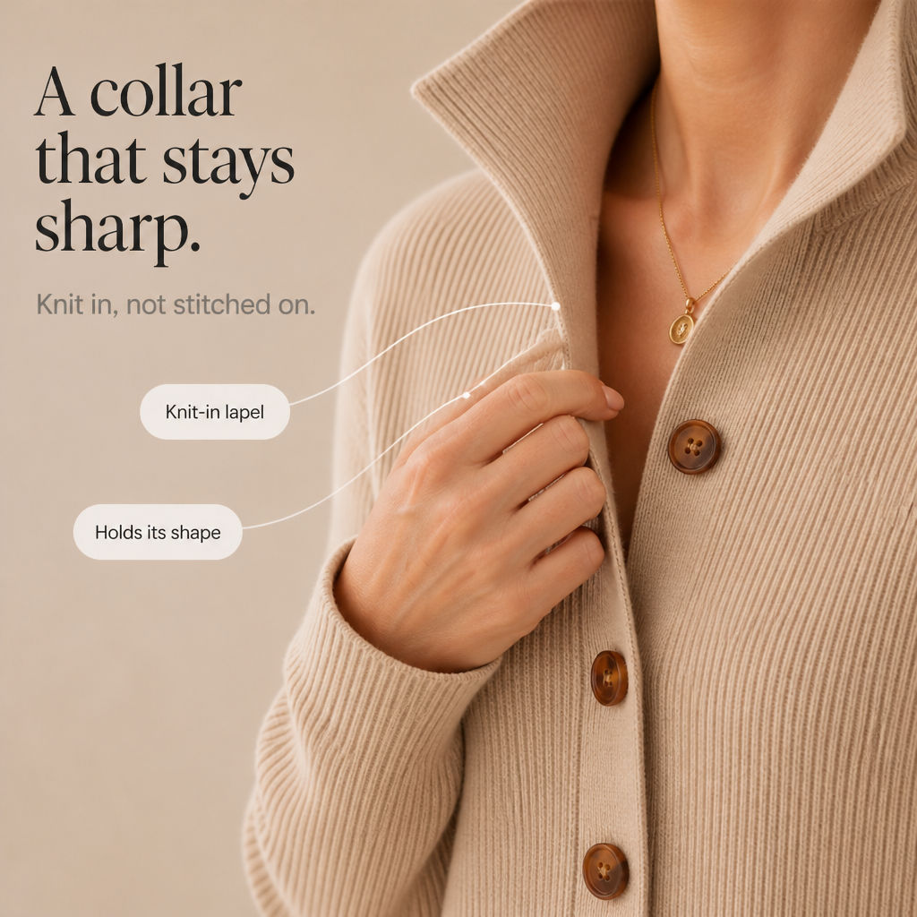 Women's Ribbed Knit Collared Button Sweater Dress