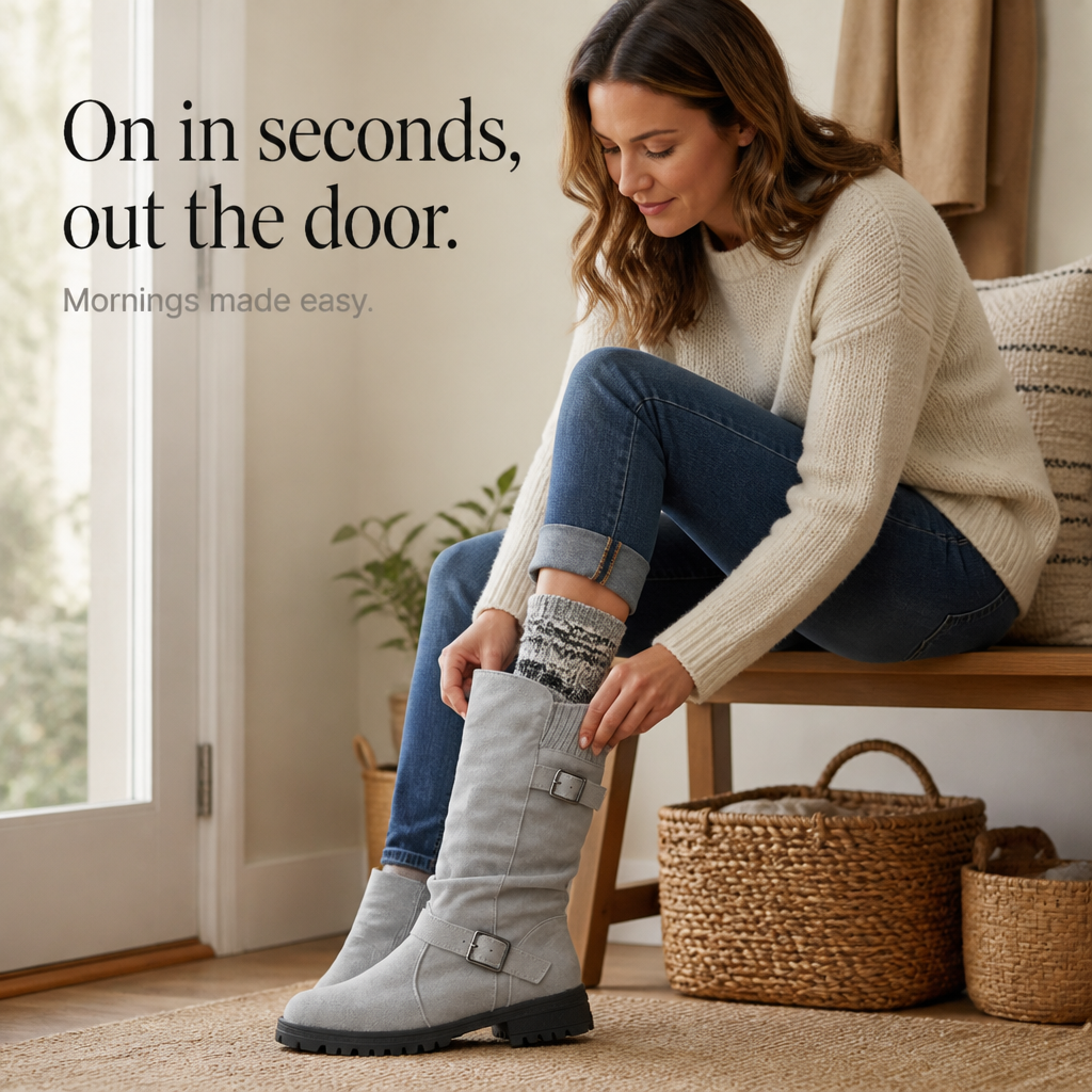 Women's Slouch Buckle Mid-Calf Boots